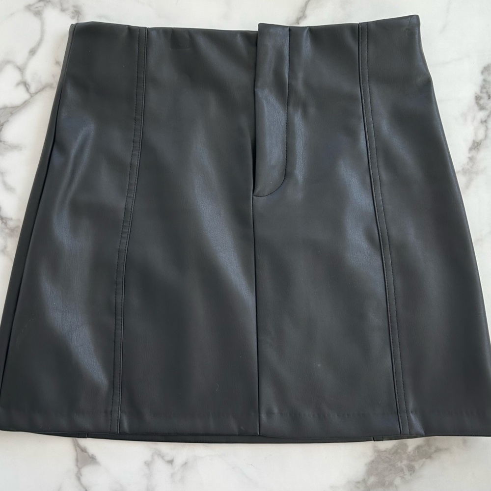 Black Leather Mini Skirt